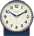 Tinload 4.3" Retro Analog Alarm Clock, Vintage Decor, No Ticking Silent, Easy to Set, Gradual Rise Alarm, On/Off Switch on Side, Gentle Wake, Snooze, Lighted on Demand, Battery Operated, Retro Blue