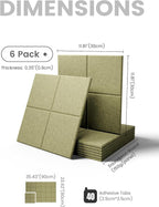 Fluxynara Large Felt Bulletin Board 36" x 24"Cork Board Alternative-6 Pack with 40 Safe Removable Adhesive Tabs, Cork Boards for Walls Cork Board for Home Office Classroom Pin Board-Olive Green