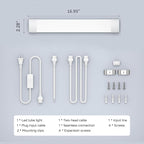 Modlicht Under Cabinet Lighting 1.4FT 5000K Linkable Closet Plug in Lights, 16W 1800LM LED Light Bar for Room Office Garage Shop Bathroom Workbench, IP66 Waterproof