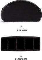 BONNY DODO Remote Control Holders Organizer Box with 5 Compartment PU Leather Multi-functional Office Desk Storage Caddy Store Tv Remote for Media Player,Brush,Pencil,Glassees&Office Supplies (BlACK)