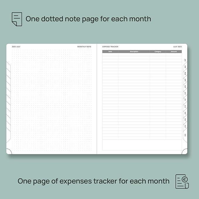 POPRUN Monthly Planner 2025-2026 (Large- 8.5" x 10.5" Soft Cover), 18-Month Calendar Book (Jul.2025-Dec.2026), Calendar Planner with Monthly Tabs & Pocket, 100 GSM Paper - Pink