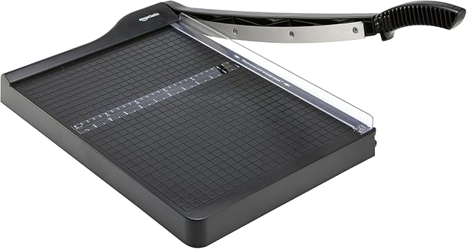 Amazon Basics Paper Trimmer Cutter for Office and Crafts, Heavy-Duty, Portable Paper Slicer, 15-Inch, 10-Sheet Cardstock