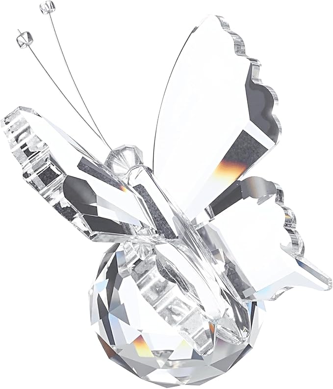 PATIKIL Butterfly Crystal Paperweight, 75mm / 3 Inch Crystal Paperweight Paper Weight for Home Office Desktop Table Decor Wedding Party Jewelry Ornaments, White