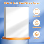 60 Sheets of Cardstock 8.5 x 11, Heavyweight Cover Cardstock Printer Paper 8.5 x 11, 190 gsm Bright White Card Stock Paper for DIY, Professional Printing, Wedding Invitations, Office Cards & Crafts
