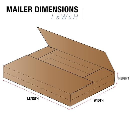 Tape Logic TLM962BFK Easy-Fold Mailers, 9 1/2" x 6 1/2" x 2", Kraft (Pack of 50)
