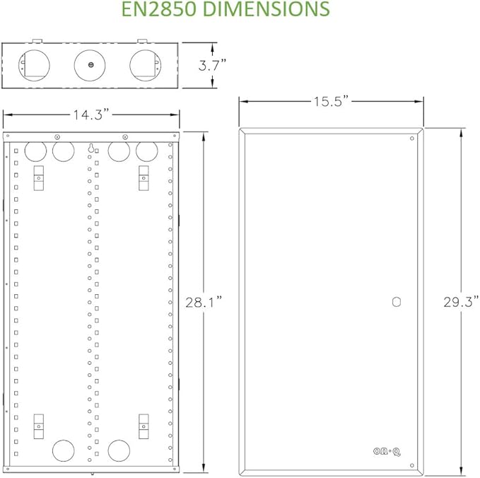 On-Q 28" Structured Media Enclosure with Hinged Cover Lock, 20 Gauge CRS, Flush or Surface Mount