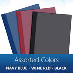 Feifeiya 48 Pack Plastic Report Covers with 3 Prongs Presentation Folders Bulk, 100 Sheet Capacity, Clear Front Report Covers for Presentation Document Paper School Office Supplies (Dark Colors)