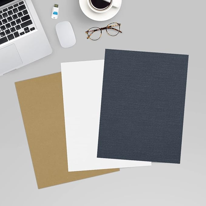 LUXPaper 8.5" x 11" Cardstock | Letter Size | Nautical Blue Linen | 100lb. Cover | 1,000 Qty