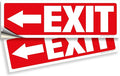 iSYFIX Exit Signs Stickers 2 Pack 12x4 Inch - Laminated Premium Vinyl Directional Left Arrow Signs for Buildings, Office, Workplace, Stores, Schools, Theaters, Parking, Restaurants, Factories