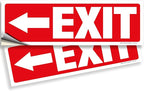 iSYFIX Exit Signs Stickers 2 Pack 12x4 Inch - Laminated Premium Vinyl Directional Left Arrow Signs for Buildings, Office, Workplace, Stores, Schools, Theaters, Parking, Restaurants, Factories