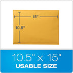 Quality Park Large Bubble Mailers, 10.5 x 15 Shipping Envelopes, Durable Brown Kraft Padded Envelopes, Redi-Strip Peel Off Closure, 25/Box (QUA85763)