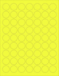 8-1/2 x 11" Neon Color High Light Fluorescent Labels for Laser & Inkjet Printer (YELLOW Fluorescent, 1" Round - 63 per Page - 3150 Labels)