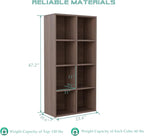 OSCHF 8-Cube Storage Shelf Bookcase - Wooden 4-Tier Floor Standing Open Bookshelf for Home and Office, Cuby Orgainzer, Walnut