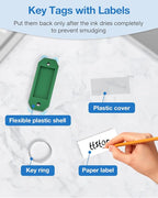 ttstar 40 Pack Key Tags Identifiers – Hexagon Design Key Rings with Labels, Multi-Color Plastic Keychain with Writable Window for Organizing Keys, Luggage, Pet Tags, Flash Drives