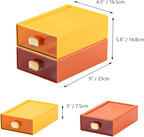 Spacious Desk Drawers, Stackable Desktop Organizer, Plastic Storage Box for Office, School & Home Supplies (2 Middle Drawers, OG & YE)