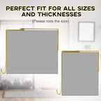 Amylove 4 Pcs Adjustable Cubicle Hanger Universal Partition Metal Cubicle Hooks Door Hanger, Adjusted to Fit Panels with 1 3/8 Inch to 3 1/2 Inch Thickness for Office Whiteboard (Gold)