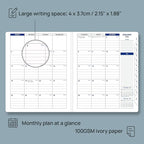 POPRUN 2026 Weekly Planner (Medium 7'' x 8.5''), 30-Minute Hourly Appointment Book (Jan 2026-Dec 2026) with Monthly Tabs, Inner Pockets, Pen Holder, PU Leather Softcover, 100GSM - Brown