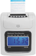 Blisiour Calculating Time Clock, Employees Time Clocks Auto-Align Time Clock Punch Machine, Small Business Punch Clock System, in/Out Time Attendance Machine with 50 Time Cards & Security Key
