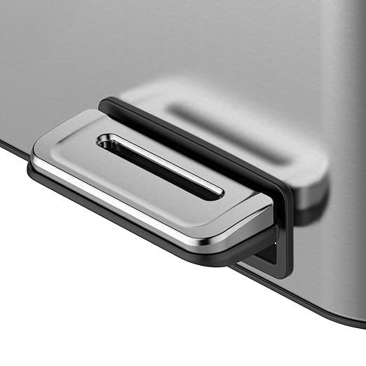OUTLANE 40L Stainless Steel Dual Compartment Trash Bin, Step Pedal, Silent Soft Close, Removable Buckets, Fingerprint Proof, Home/Office Waste Separator, 37.6x42.8x58.9cm
