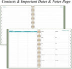 2026 Planner - Weekly Monthly Planner 2026 from January 2026 to December 2026 with 12 Monthly Tabs, Flexible Cover, Inner Pocket, 8.5" x 11", Green