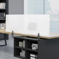 Acrylic Desk Privacy Divider with Clamps, 47x18x2 Inch Frosted Office Partition, Desktop Workspace Panel