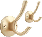 TOFIIGREM Gold Coat Hooks for Wall, 2 Pack Heavy Duty Towel Robe Hooks, Hats Hooks for Entryway Cubicle Closet Mudroom Bathroom Garage