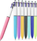 Aosrpvoi 8-Pack Multicolor Ballpoint Pens with Stylus Tip - 4 Colors in One (Red, Blue, Black, Green) 1.0mm Smooth Writing for Planners