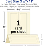 Avery Printable Tent Cards, 3.5" x 11", Ivory with Embossed Border, 50 Blank Place Cards for Laser or Inkjet Printers (5915) (Pack of 5)