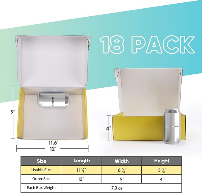 PHAREGE 12x9x4 inch Gift Shipping Boxes Bulk 18 Pack 6 Colors, Tab Lock Tuck Top Mailing Boxes for Packaging Small Business, Medium Cardboard Mailer Boxes for Wrapping Present