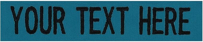Custom Uniform Name Tapes Solid Colors. Made in The U.S.A. Ships Under 24 Hours. Teal Fabric, 4 Inch Sew on