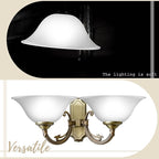 Huquary Lamp Glass Shades for Floor Lamp Elegant Cover Light Fixture Shade Light Fixture Replacement(12.2 x 4.92 x 1.65 Inch,White)