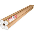 Paclord 3" x 72" Heavy-Duty Reinforced Cardboard Mailing Tube, Pack of 4 Tubes with 8 Caps – Secure USPS Approved – Great for Shipping and Storing of Prints, Artwork, Posters or Documents