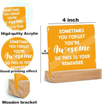 Motivational Reminder Quotes Desk Decor Acrylic Sign, Inspirational Appreciation Gifts for Women Men Coworkers Friends, Positive Affirmations Desk Accessories Signs for Table Top Cubicle Office Decor