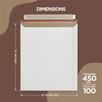 Rigid Mailers 12.75x15 Inches Pack of 100 – Self Adhesive White Magazine Mailers – Used as Mailing Supplies for Mailing Documents, Photos, CDs, Magazines and Literature
