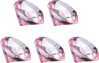PATIKIL 5 Pcs Diamond Crystal Paperweight, 40mm / 1.57 Inch Crystal Paperweight Paper Weight for Home Office Desktop Table Decor Wedding Party Jewelry Ornaments, Pink
