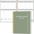 Heveboik Income & Expense Log Book - A4 Income and Expense Tracker for Small Business, Accounting Bookkeeping Tracking for Woman and Man, 8" x 10.5", Green