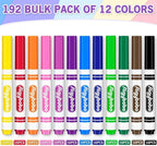 Aigybobo 192 Count Washable Markers Bulk, 12 Assorted Colors, Broad Line Conical Tip Coloring Marker for Kids, Markers Bulk Pack for Classroom, School Art Supplies & Back to School Supplies