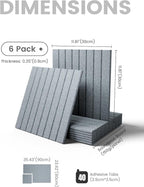 Large Felt Bulletin Board 36"x24" Cork Board Alternative - 6 Pack with 40 Safe Removable Adhesive Tabs, Cork Boards for Walls Cork Board for Home Office Classroom Pin Board-Blue Gray