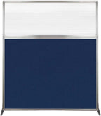 Versare Hush Screen Portable Room Divider | Workstation Wall Divider | Freestanding Privacy Hush Panels | Clear Fluted Windows | Fabric Office Divider Screen | Great for Room Separation