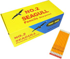 Seagull 1000 Count Bulk Pack Pencils Pre-sharpened with Erasers Yellow Graphite Pencils for Back to School Teacher Supplies, No. 2 HB for Writing Drawing Sketching