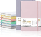 ViVin Lined Journal Notebooks for Work,192 Pages,Medium 5.5 x 8.3 inch,College Ruled,A5 Hardcover Journaling Notebooks for Writing,8 Pack Bulk,Light Colored Series