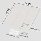 Neatsure Large Cork Board for Wall, 48" x 36" Bulletin Board with Pushpins, 12 Panels Felt Tiles Tack Push Pin Board for Office, Light Tan