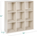 Best Choice Products 9-Cube Storage Organizer, 11in Shelf Opening, Bookcase, Display Shelf, Customizable w/ 3 Removable Back Panels - Whitewash
