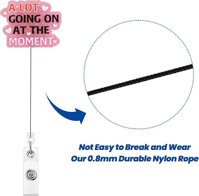 A Lot Going on at The Moment Funny Nurse Badge Reel, Retractable ID Card Badge Holders, Medical Badge Clip for ED ICU Nurses Station Pharmacy RN LPN MA Resident Physician Rph Patient Services Workers