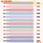 Marspark 216 Pcs Highlighters Bulk Chisel Tip Aesthetic 12 Assorted Colors No Bleed Cute Soft Color Marker Pens for Journal Planner Notes School Study Office Supplies