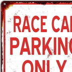 Car Room Wall Decor Vintage Metal Sign RACE CAR PARKING ONLY Signs For Boys Room Bedroom Garage Man Cave Art 12x8 Inches(Picture style-b-17)