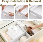 YJFHHH Drawer Dividers for Clothes 4" High 10.9"-18" Expandable Dresser Drawer Organizer Plastic Separators for Kitchen 3 Pack