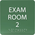6" X6" Exam Room 2 Sign - ADA Compliant Tactile Graphics Grade 2 Braille Text Acrylic Wall Signs - Educational Institution Directional Assistance Test Center Door Sign for Schools