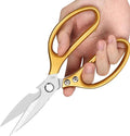 Kitchen Scissors All purpose, Have duty Stainless Steel Cooking Shears for Cutting Meat, Chicken,Poultry, Fish, Herbs, Seafood Scissors with Comfort Grip gold