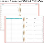 2026 Planner - Planner 2026 from January 2026 - December 2026, Weekly & Monthly Planner Spiral Bound with 12 Monthly Tabs, Inner Pocket, 6.4" x 8.5", Pink-A